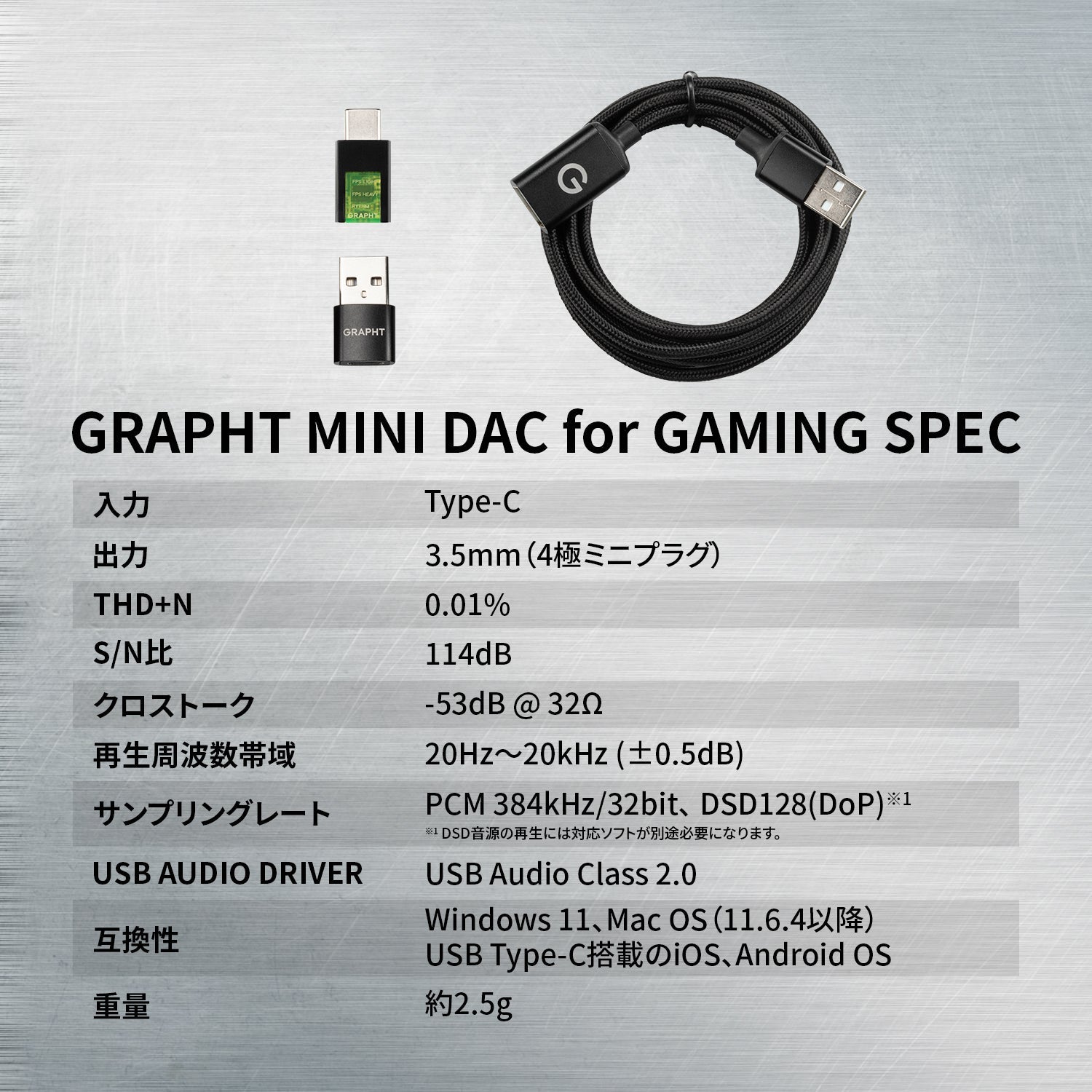 GRAPHT MINI DAC for GAMING 超小型 USB DAC ヘッドホンアンプ