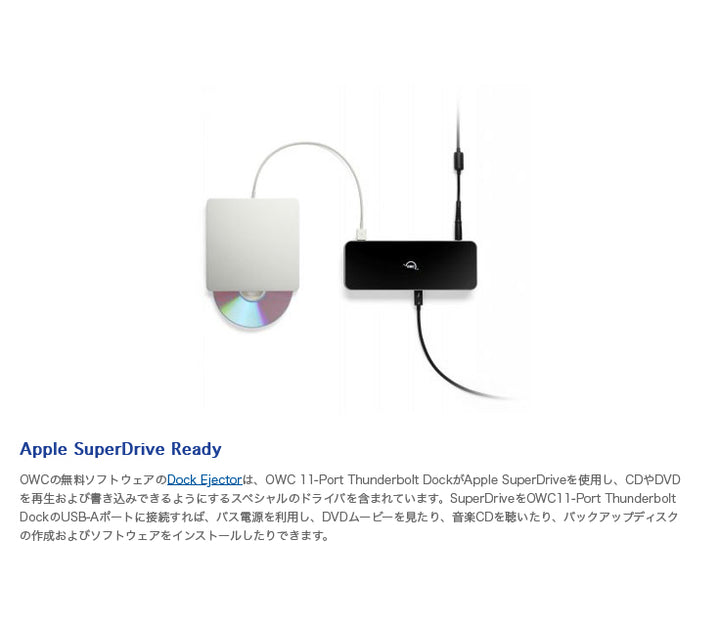 OWC Thunderbolt Dock 独立型デイジーチェーン×3 / Thunderbolt 4 ×4 / USB-A ×4 / 4K-8K接続 / 96W給電