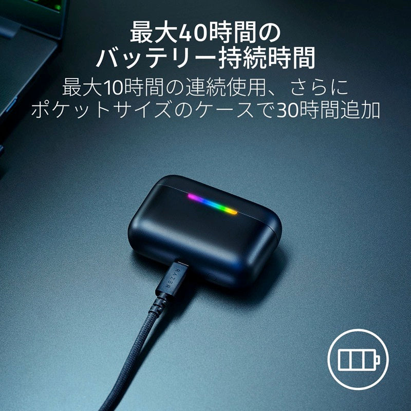 Razer Hammerhead V3 HyperSpeed Bluetooth 6.0 ワイヤレスマルチプラットフォーム ANC ゲーミングイヤフォン