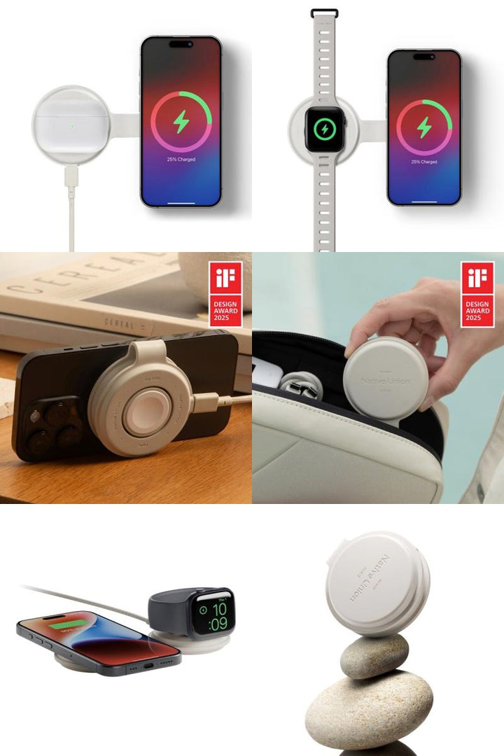 Native Union Voyage 折りたたみ 2-in-1 マグネット式ワイヤレス充電器