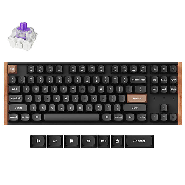 Keychron K8 HE スペシャルエディション QMK Mac英語配列 有線 / Bluetooth 5.1 / 2.4GHz ワイヤレス両対応 テンキーレス ホットスワップ Gateron ダブルレール・マグネティックスイッチ Nebula RGBライト カスタムメカニカルキーボード