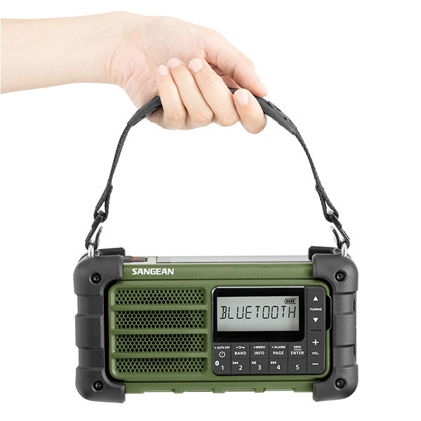 Sangean MMR-99J AM/FM 手回し・ソーラーパネル搭載マルチ電源対応防災ラジオ Bluetooth AUX、防塵・防水