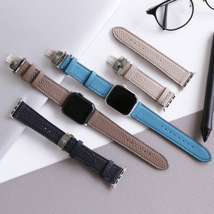 ABBI SIGNATURE Apple Watch 本革 交換ベルト シュランケンカーフバンド 日本製 for 49/46/45/44mm (Ultra2/1,Series10-1,SE)