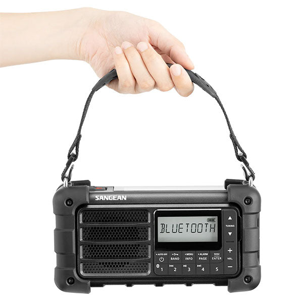Sangean MMR-99J AM/FM 手回し・ソーラーパネル搭載マルチ電源対応防災ラジオ Bluetooth AUX、防塵・防水