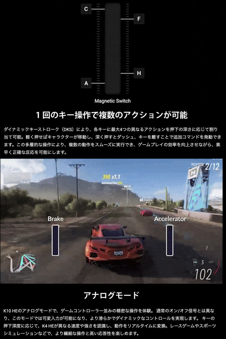 Keychron K10 HE スペシャルエディション QMK Mac英語配列 有線 / Bluetooth 5.1 / 2.4GHz ワイヤレス両対応 フルサイズ ホットスワップ Gateron ダブルレール・マグネティックスイッチ Nebula RGBライト カスタムメカニカルキーボード