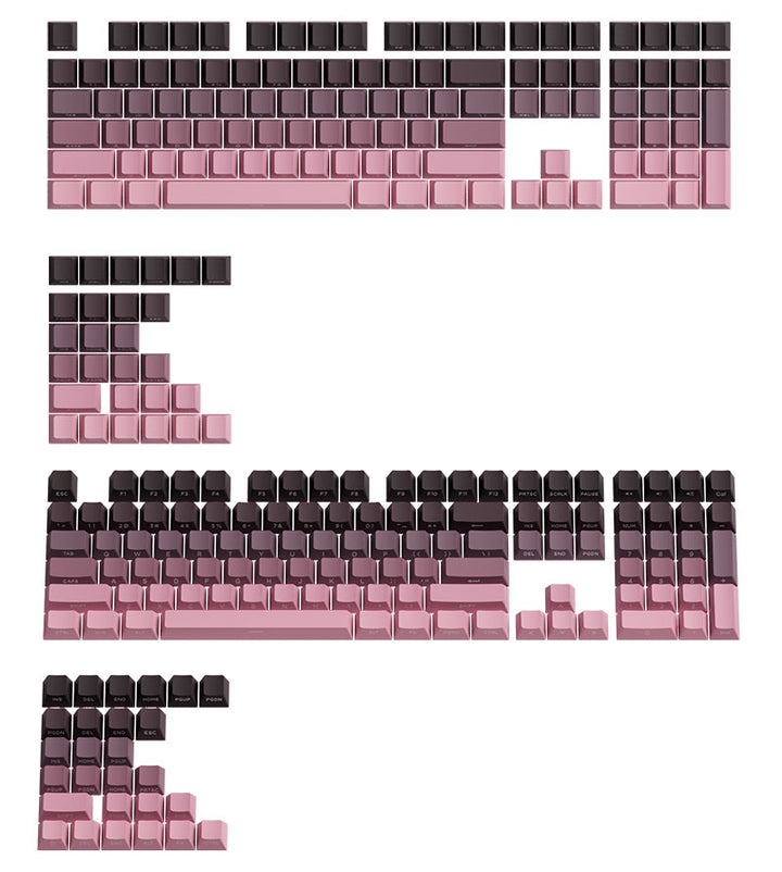 Akko グラデーション キーキャップセット 135キー 60/75/85/100% 光透過 サイドプリント