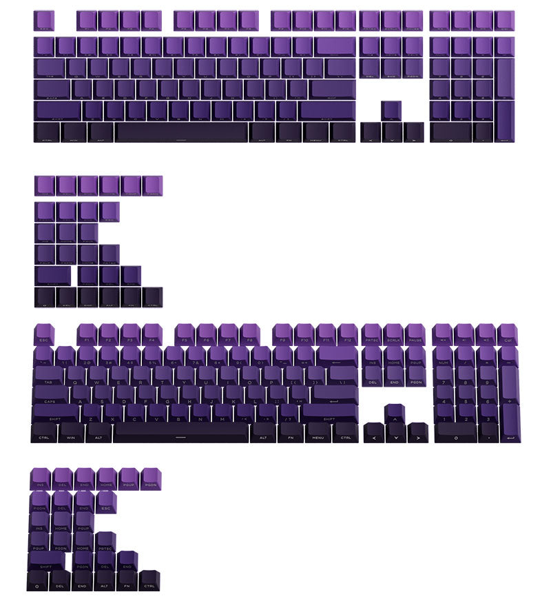 Akko グラデーション キーキャップセット 135キー 60/75/85/100% 光透過 サイドプリント