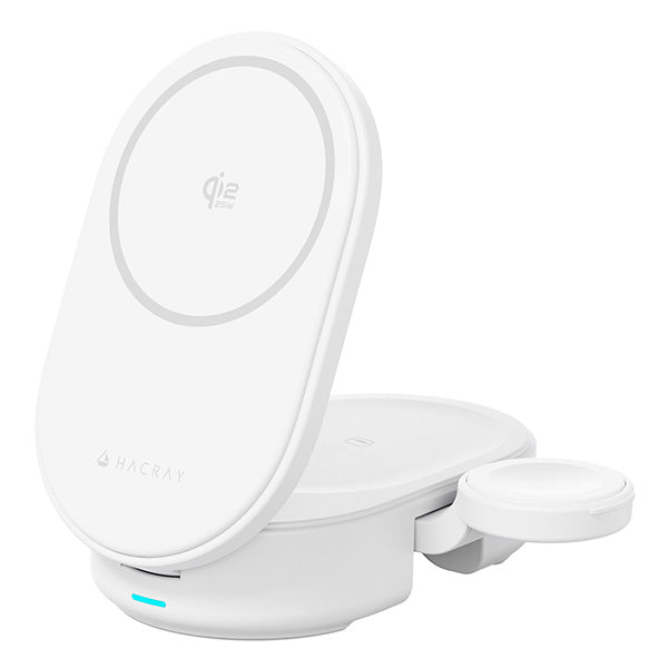 HACRAY Qi2 25W認証 3 in 1 折りたたみワイヤレス充電スタンド