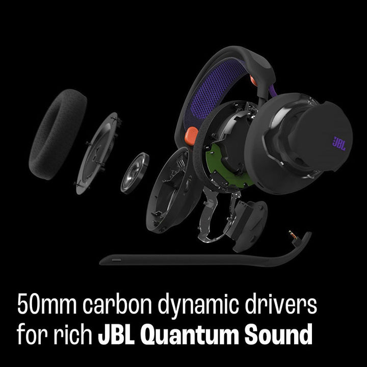 JBL Quantum 650 Wireless Bluetooth 5.3 ワイヤレスオーバーイヤーゲーミングヘッドセット