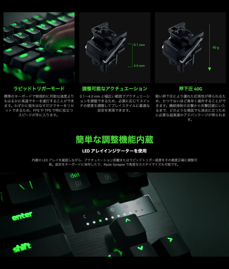 Razer Huntsman V3 Pro Tenkeyless 有線 アナログオプティカルスイッチ搭載 ゲーミングキーボード