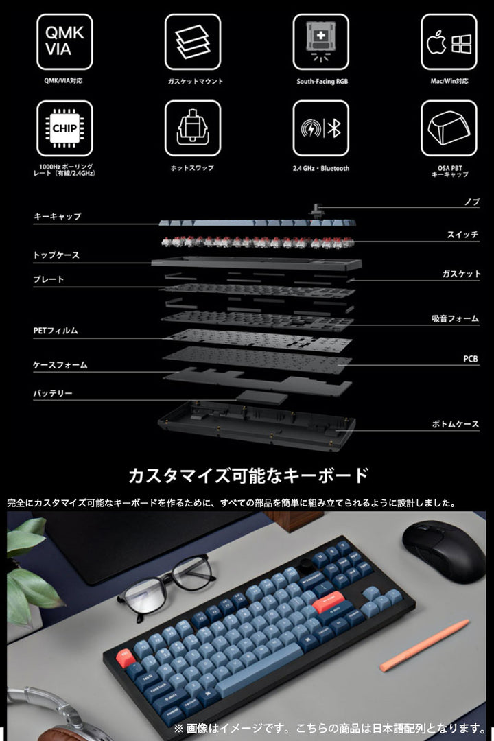Keychron V3 MAX ワイヤレス カスタムメカニカルキーボード | レトロカラー | Gateron Jupiter スイッチ   | 日本語配列 / 英語配列 | Mac＆Windows対応 | RGBライト |  キークロン
