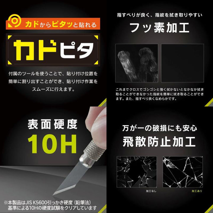 Simplism iPad A16 (第11世代) / 10.9インチ iPad(第10世代) 画面保護強化ガラスフィルム カドピタ