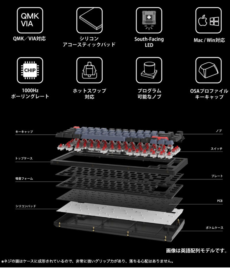 Keychron V1 QMK フロステッドブラック(半透明) 有線 テンキーレス ホットスワップ Keychron K Pro RGBライ –  kitcut plus ・オンラインストア