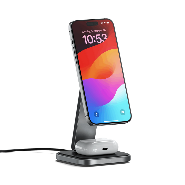 Satechi 2-in-1 Foldable Qi2 Wireless Charging Stand MagSafe対応 ワイヤレス充電器