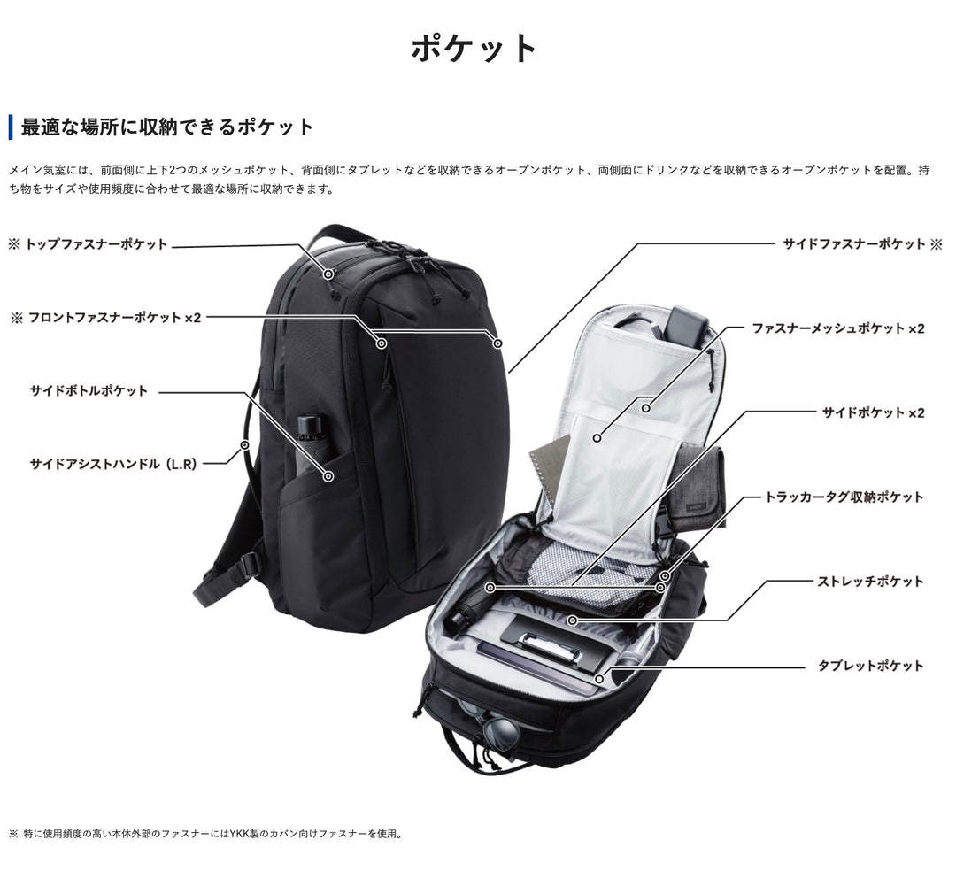 エレコム バックパック MNL CITY PACK 15.6inch 21L ブラック