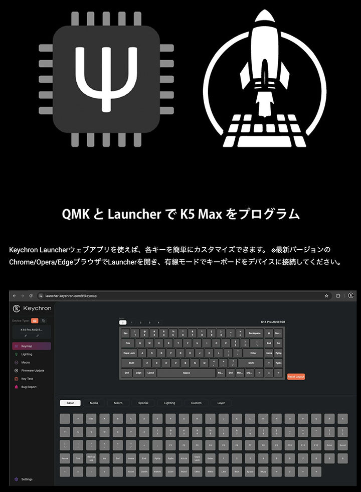 Keychron K5 Max ワイヤレス カスタムメカニカルキーボード レトロカラー | ロープロファイルGateronメカニカル2.0 |  White LED  キークロン