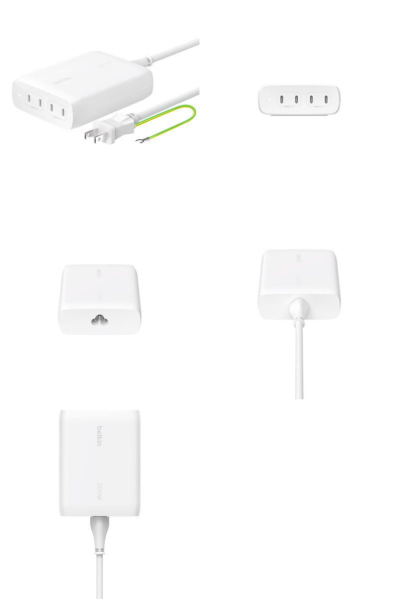 BELKIN BoostCharge Pro 200W USB Type-C 4ポート GaN PD対応 急速充電器