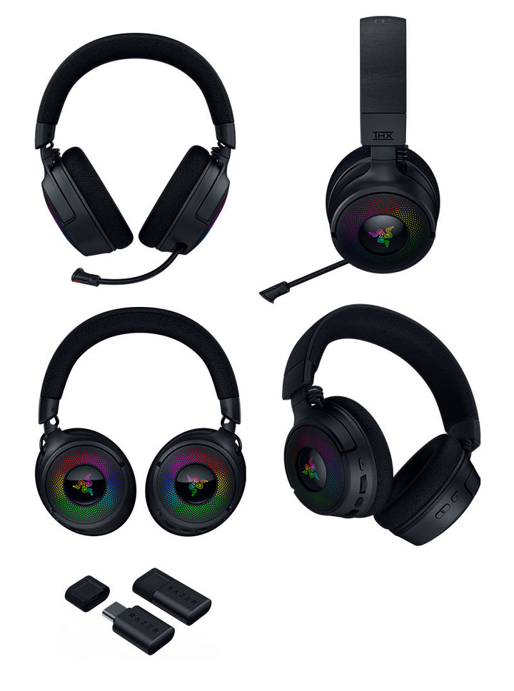 Razer Kraken V4 Chroma RGB 対応 Bluetooth 5.3 / 2.4GHz ワイヤレス 両対応 ワイヤレスゲーミングヘッドセット