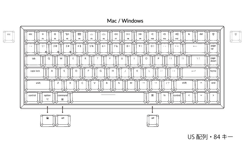 Keychron K2 V2 有線 / ワイヤレス Mac対応 テンキーレス メカニカルキーボード – kitcut plus ・オンラインストア