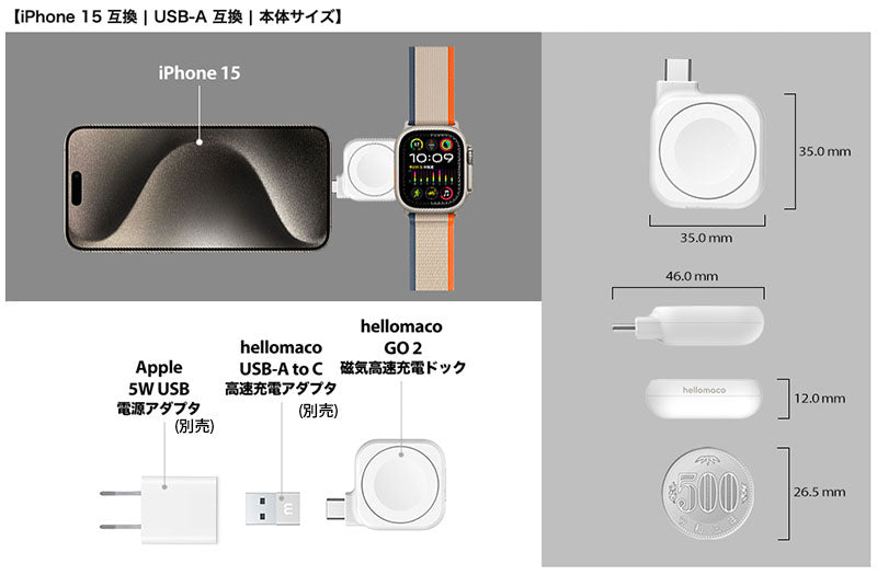Three1 Design hellomaco GO 2 Apple Watch MFi 高速充電ドック ホワイト