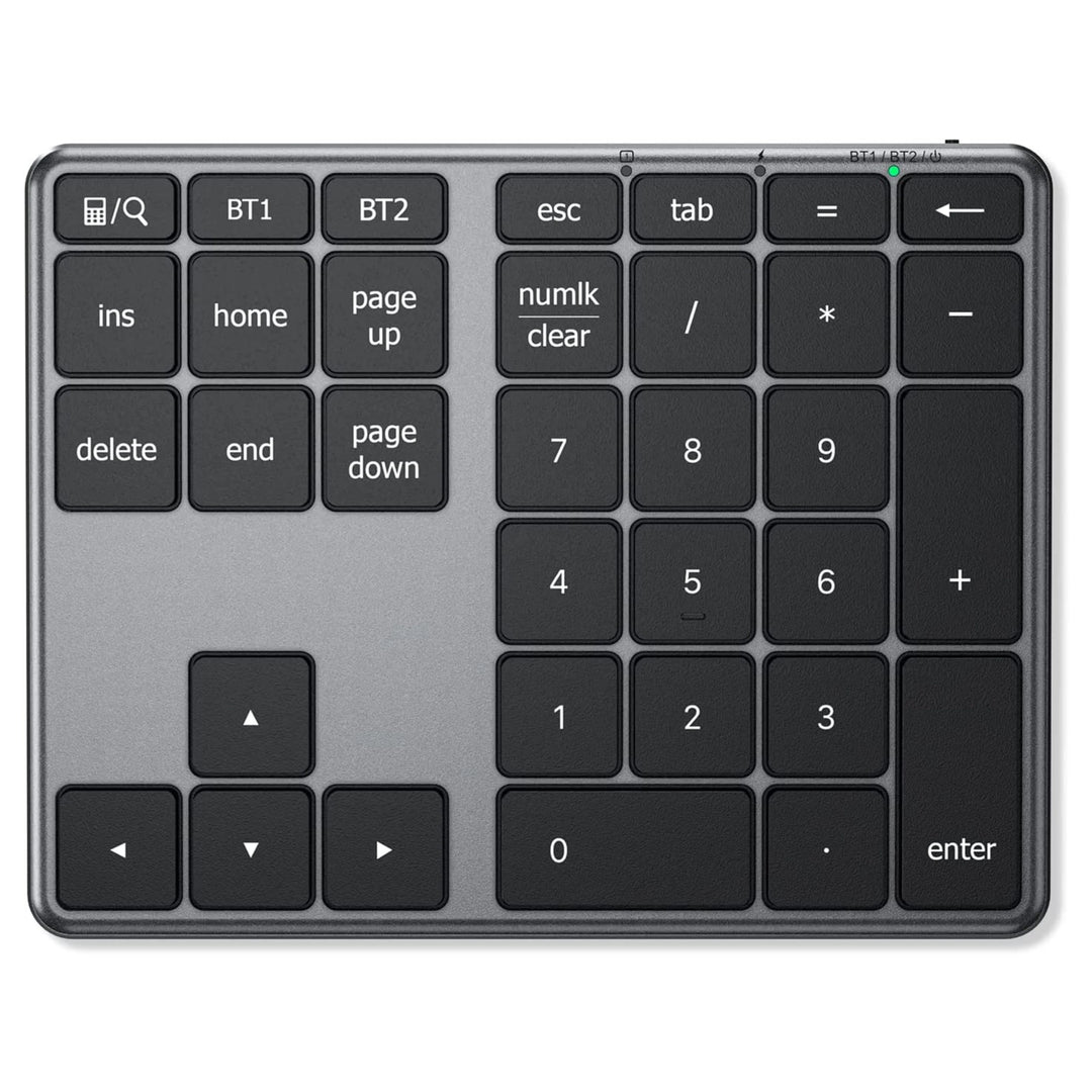 iClever Bluetooth 5.1 ワイヤレス テンキー IC-KP10 シルバーブラック ワイヤレスキーボード 左手デバイス テンキー iPad /Android / Windows対応