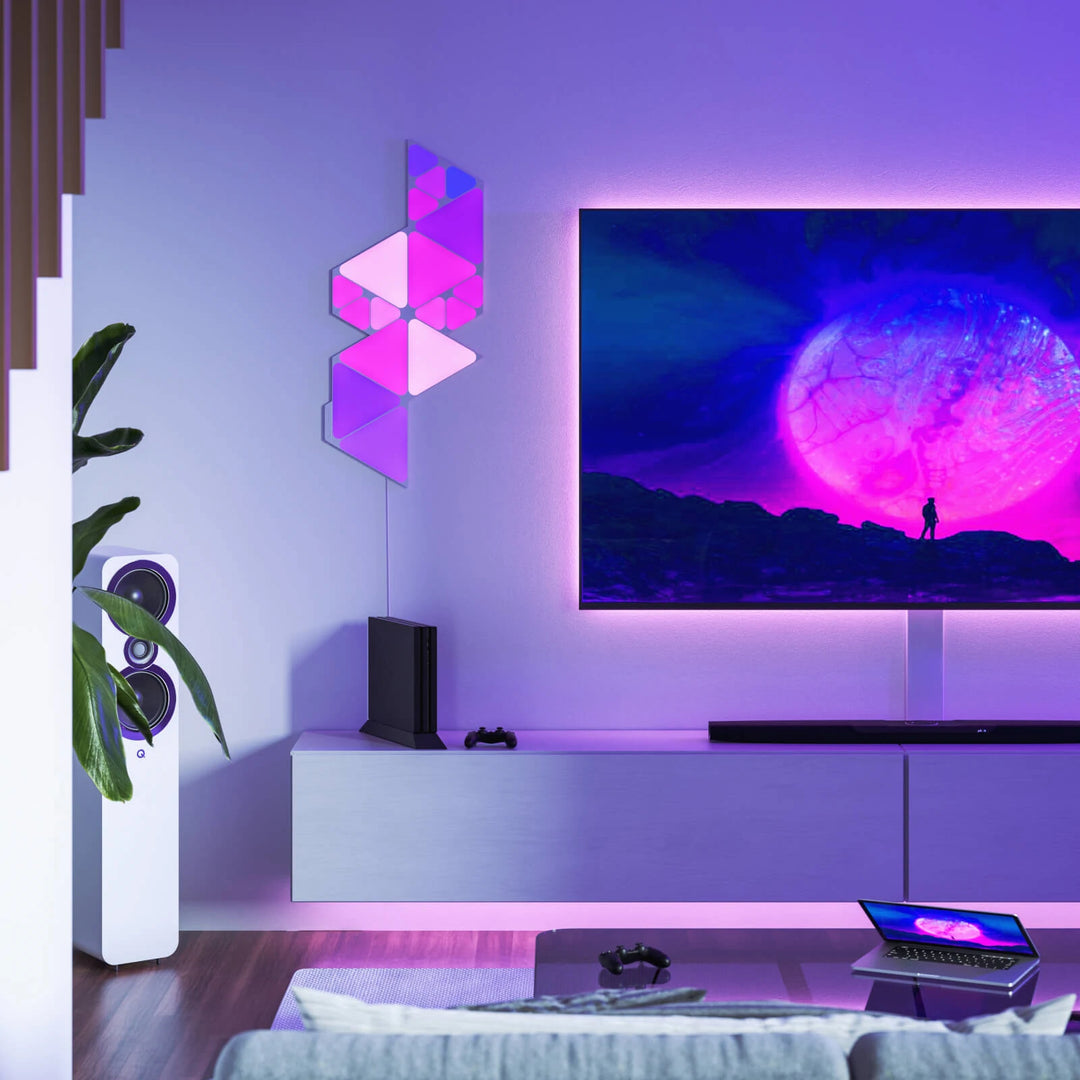 Nanoleaf トライアングル 9枚 + ミニトライアングル 10枚 Nanoleaf Shapes ミニトライアングル 拡張パック 10枚入り