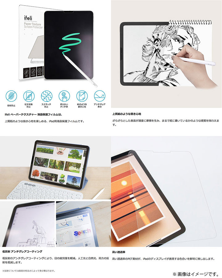 ifeli 10.9インチ iPad 第10世代 ペーパーテクスチャー 液晶保護フィルム
