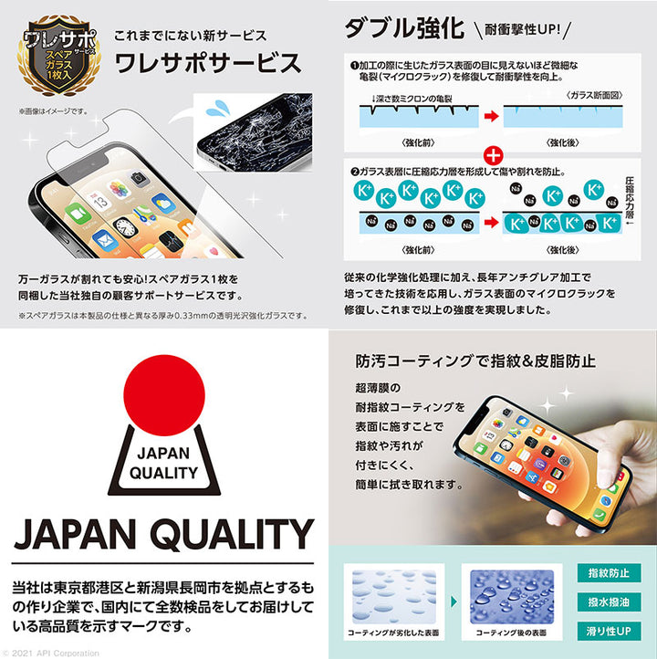 apeiros  クリスタルアーマー 耐衝撃ガラス 0.33mm iPhone 13 シリーズ