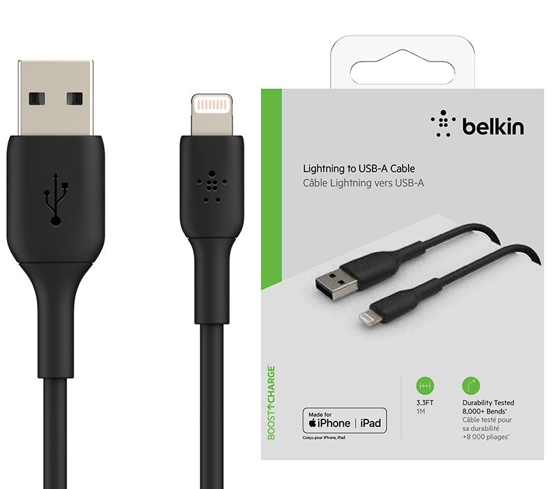 BELKIN BOOST↑ CHARGE USB-A to Lightning MFi認証 PVCケーブル