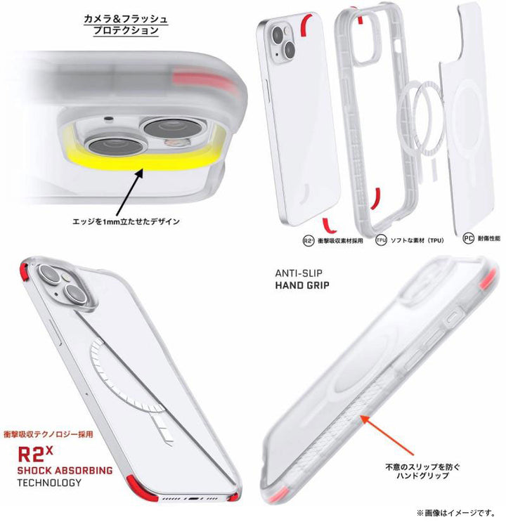 GHOSTEK Covert MagSafe対応 抗菌 クリアタフケース iPhone 14 シリーズ