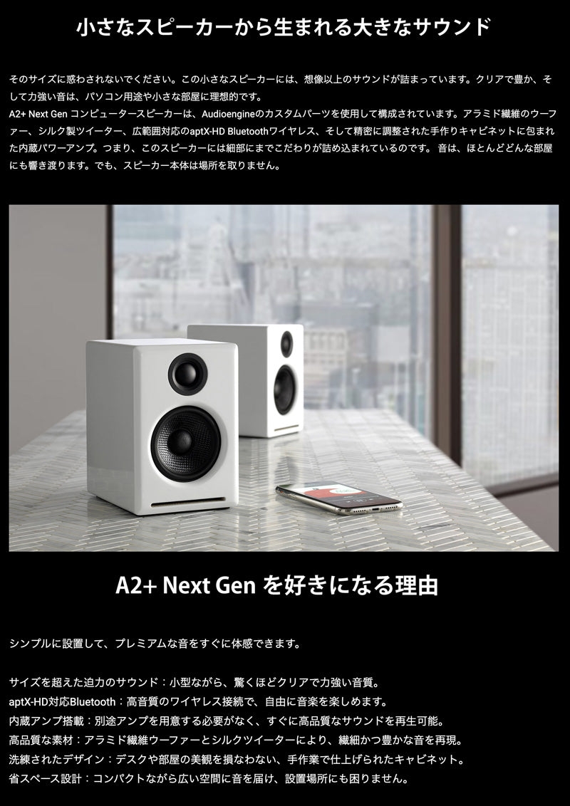 Audioengine A2+ Next Gen ホームミュージックシステム with