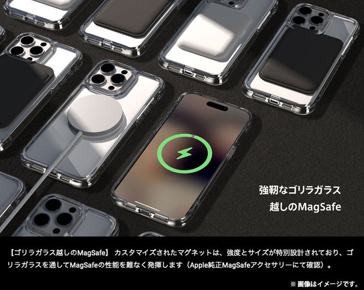 Absolute Technology iPhone 15 LINKASE AIR with Gorilla Glass 側面 抗菌 TPU仕様 MagSafe対応 ゴリラガラスケース