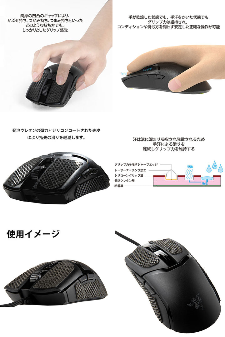 Team GRAPHT Razer マウスグリップテープ 高耐久モデル ○テクスチャ