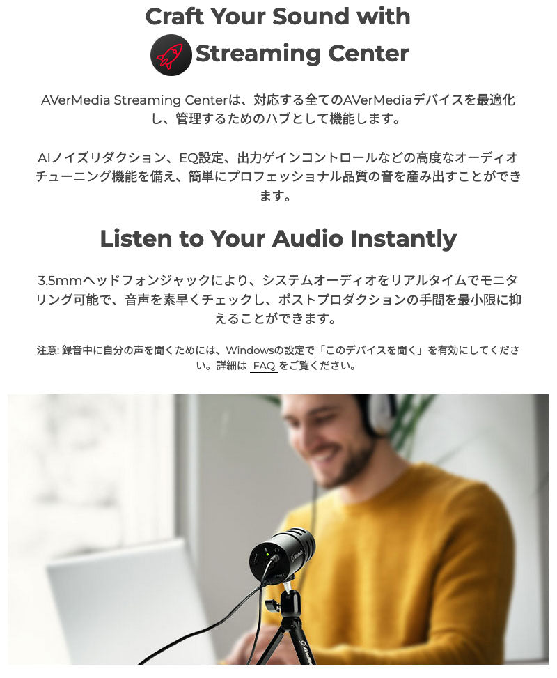 AVerMedia TECHNOLOGIES LIVE STREAMER MIC 310G2  単一指向性 高音質コンデンサーマイク