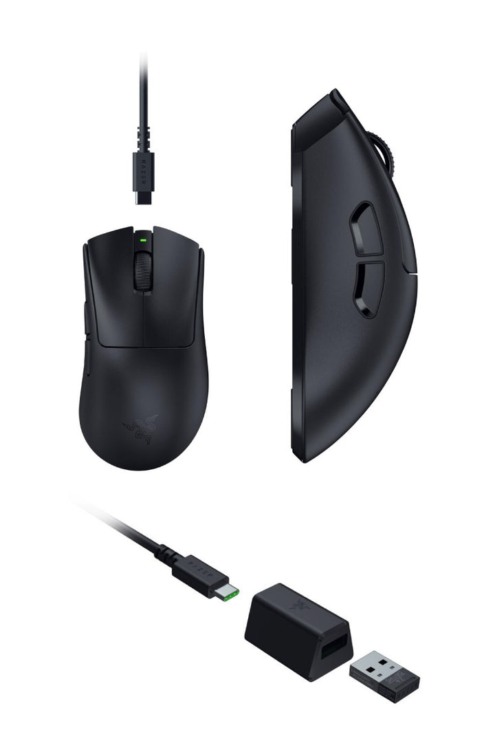 Razer DeathAdder V3 HyperSpeed 有線 / 2.4GHz ワイヤレス 両対応 エルゴノミックデザイン 超軽量ゲーミングマウス Black