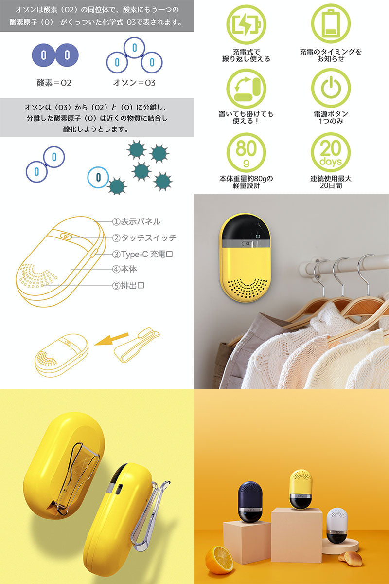 ELOD capsule deodorizer CD-01 冷蔵庫の臭いをオゾンの力で消臭