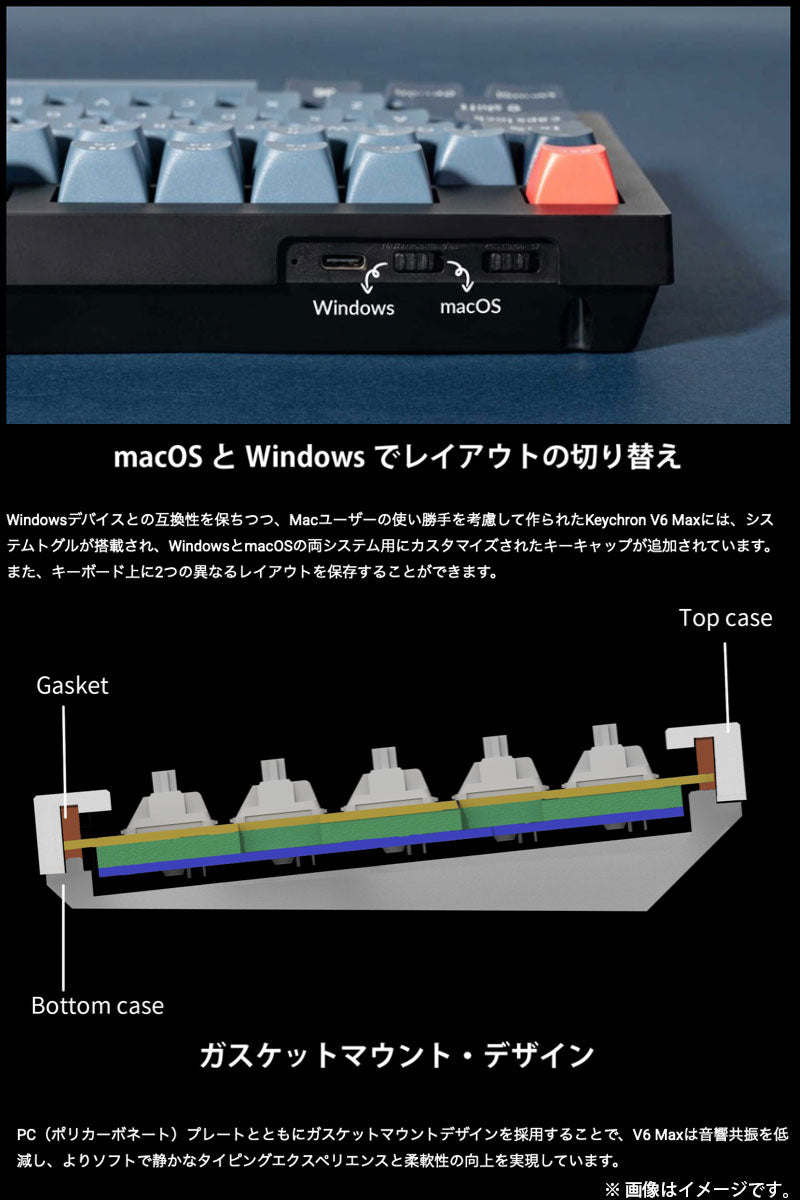 Keychron V6 MAX ワイヤレス カスタムメカニカルキーボード テンキー付