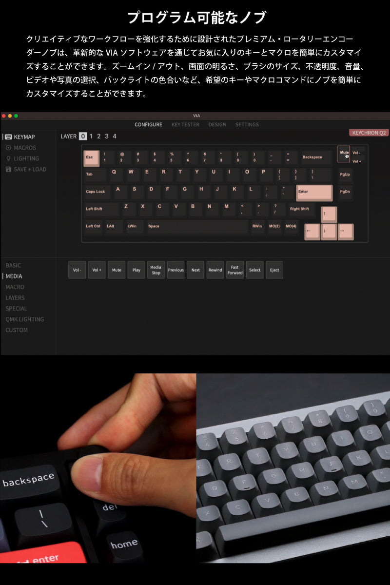 Keychron Q2 QMK 有線 テンキーレス ホットスワップ Gateron G Pro RGB ...