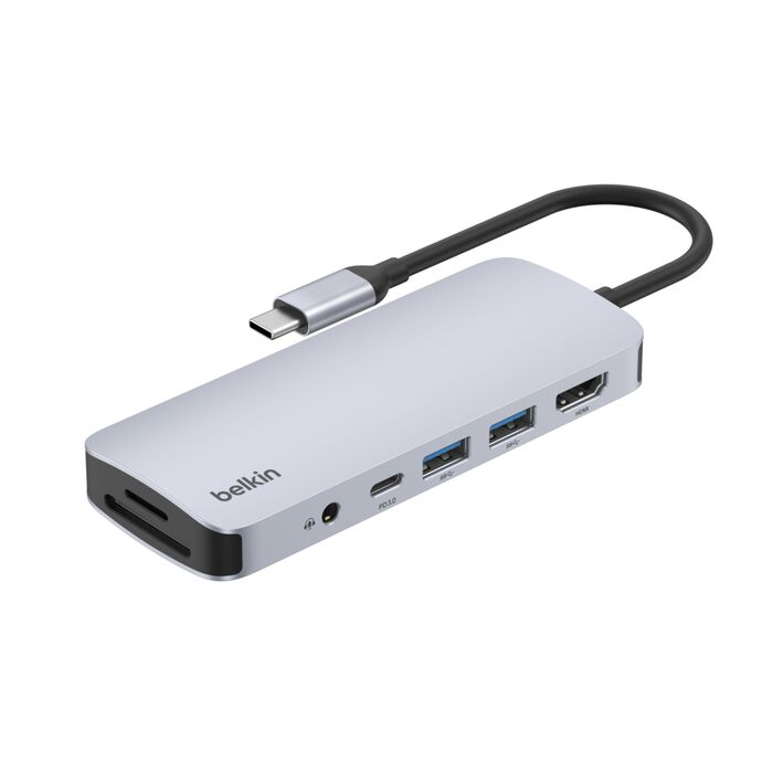 BELKIN Connect USB-C 7-in-1 マルチポートハブ PD対応 100W 4K HDMI / 3.5mm / SD / MicroSD / USB-A x2 / USB-C