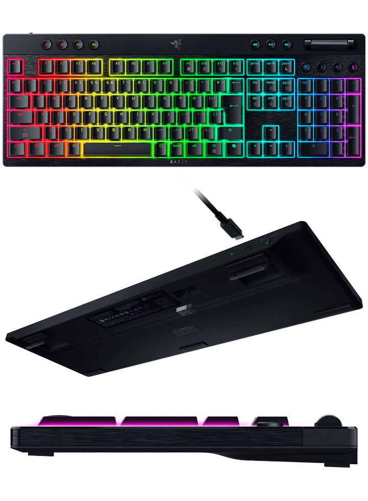 Razer BlackWidow V4 Low-profile HyperSpeed JP Switch 日本語配列 有線 / Bluetooth / 2.4GHz ワイヤレス 両対応 フルサイズ ワイヤレス薄型メカニカルゲーミングキーボード
