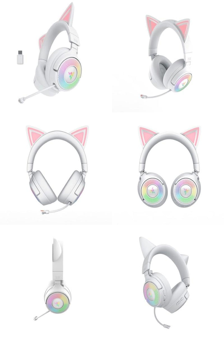 Razer Kraken Kitty V3 Pro Bluetooth / 2.4GHz ワイヤレス / 有線 両対応 ゲーミング用 ワイヤレス RGB ネコミミヘッドセット