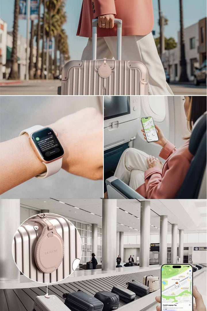 Satechi Vegan-Leather FindAll Luggage Tag Apple Find My対応