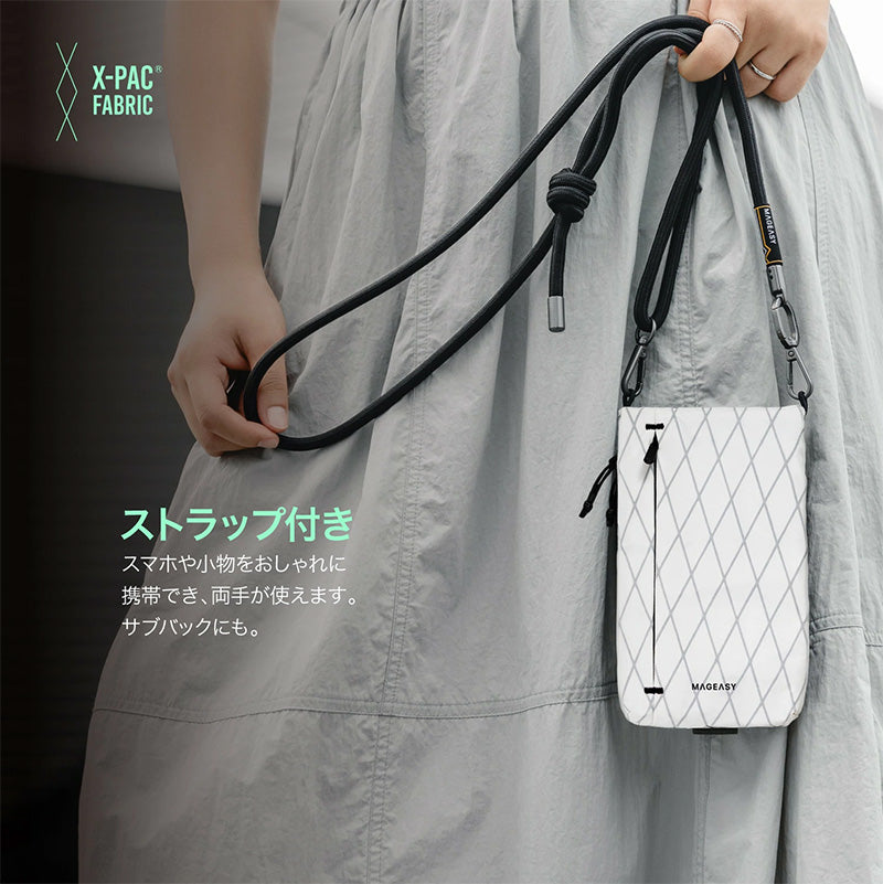 MagEasy PHONE SACOCHE with STRAP X スマートフォン サコッシュ XPAC White + Black