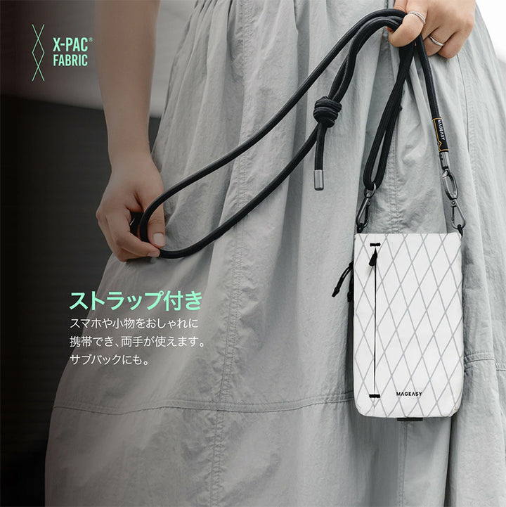 MagEasy PHONE SACOCHE with STRAP X スマートフォン サコッシュ XPAC White + Black