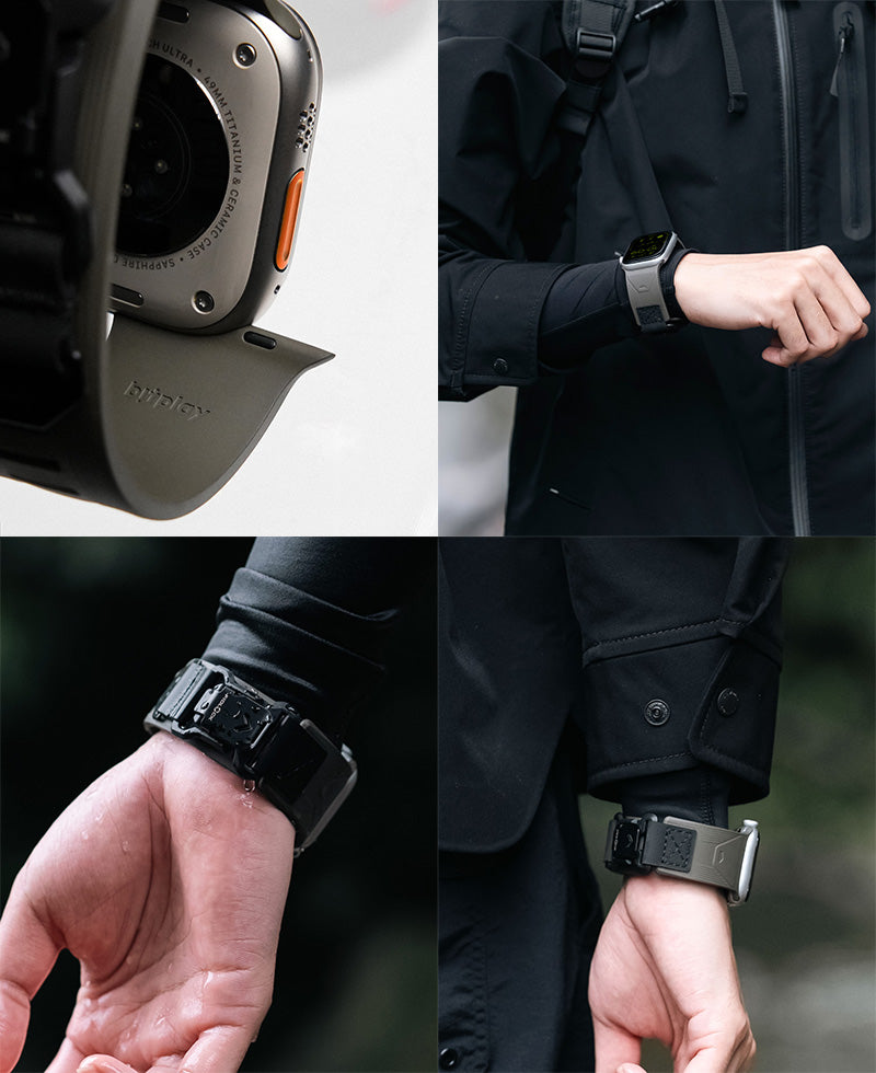 bitplay Apple Watch 49 / 46 / 45 / 44mm 防水FKMラバー製 Fidlock クイックリリースウォッチバンド