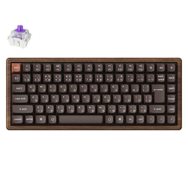 Keychron K2 HE オールウッドスペシャルエディション マグネットスイッチ搭載 Bluetooth 5.2 / 2.4GHz ワイヤレス テンキーレス ホットスワップ Gateron ダブルレール Nebula RGB カスタムキーボード
