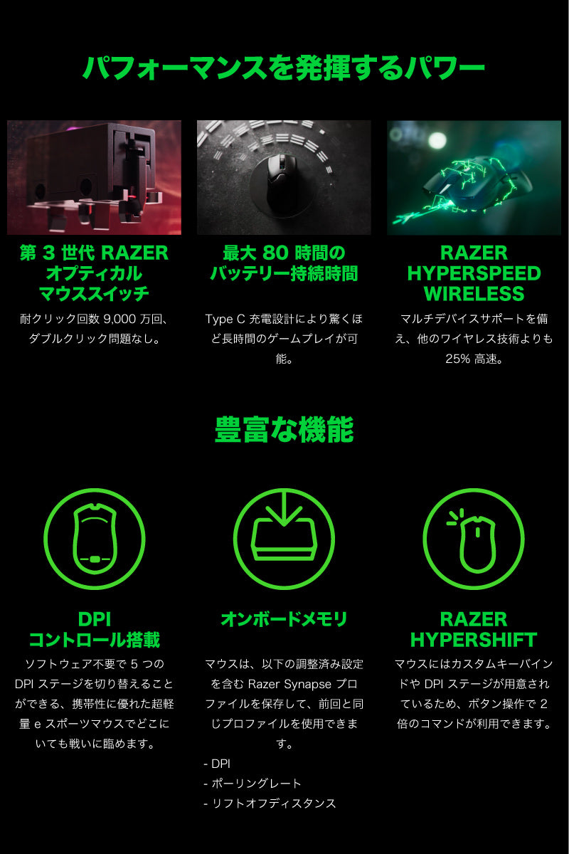 Razer Viper V2 Pro 有線 / ワイヤレス 両対応 ゲーミングマウス