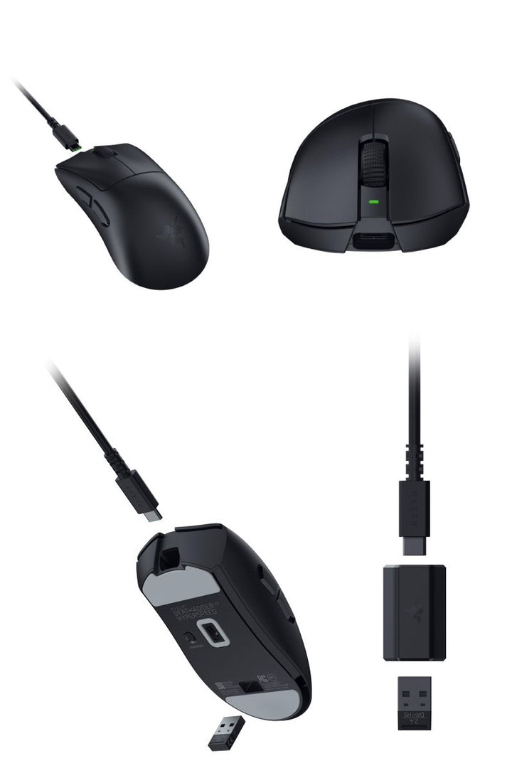 Razer DeathAdder V3 HyperSpeed 有線 / 2.4GHz ワイヤレス 両対応 エルゴノミックデザイン 超軽量ゲーミングマウス Black