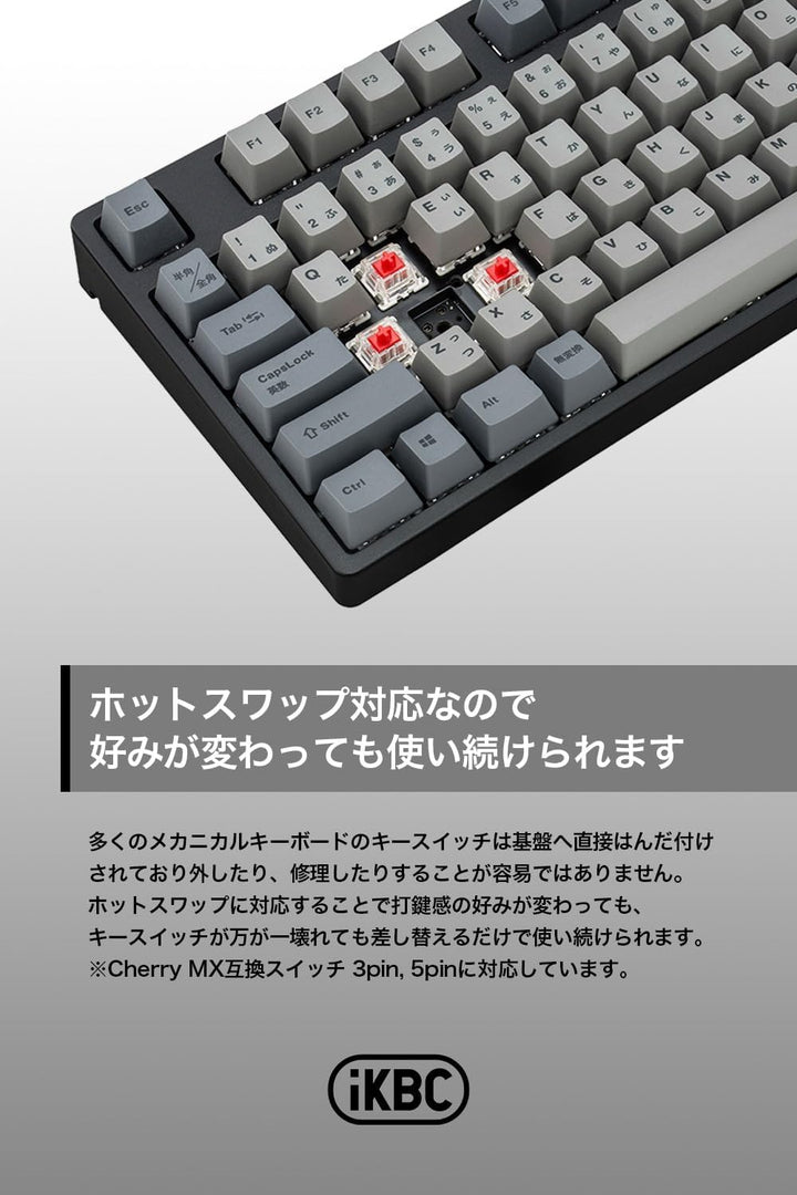 iKBC IK-CD108 日本語配列 有線 フルサイズ RGBライト搭載 ホットスワップ 112キー メカニカルキーボード　GATERON