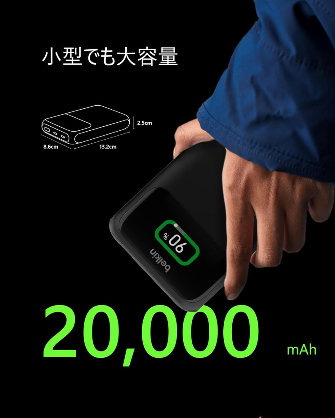 BELKIN BoostCharge Pro 65W 3ポートモバイルバッテリー 20000mAh